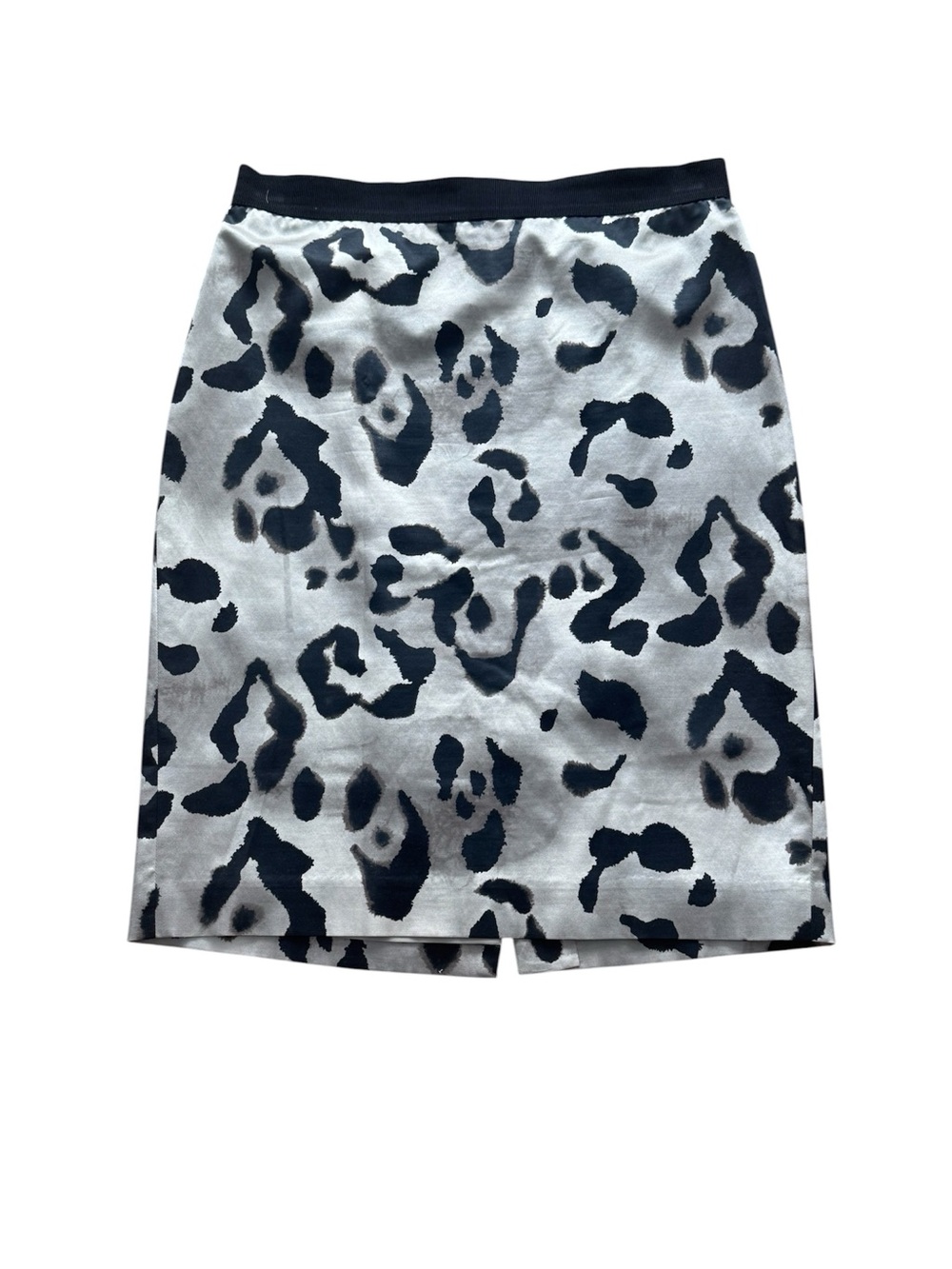 Ann Taylor Black and Cream Leopard Print Pencil Skirt